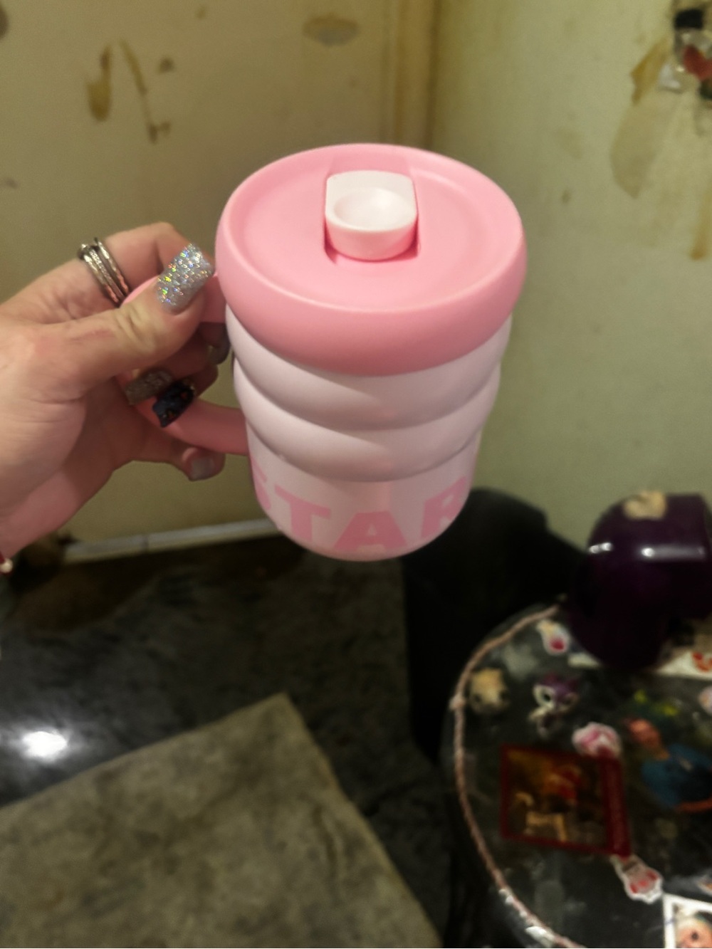 Pink Collapsible Travel Mug with Handle - Stylish Everyday Cup